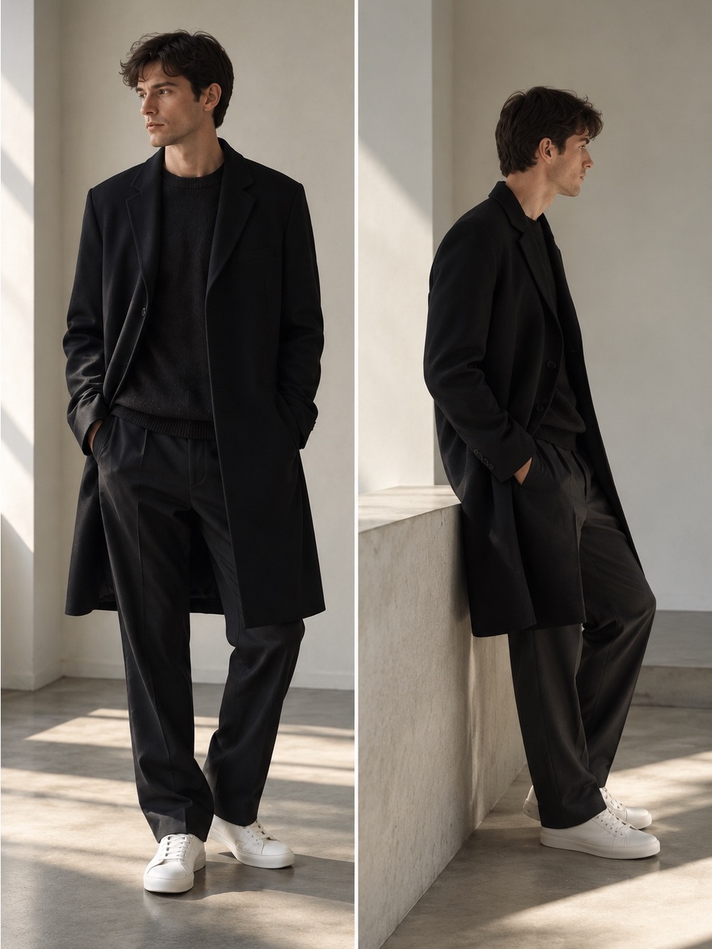 $895 Theory Manroe Men’s Stretch Top Coat Dark Navy Black Size S